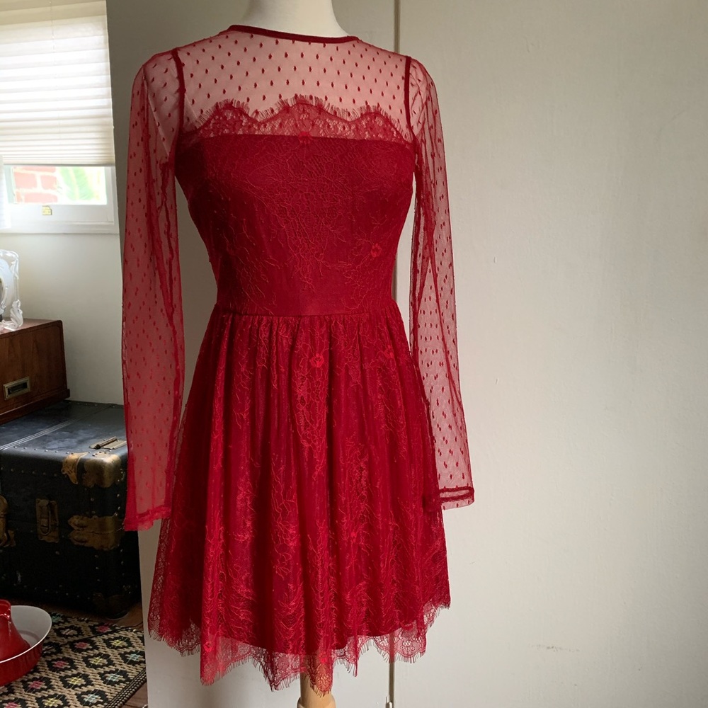 Express Long Sleeve Lace Dress